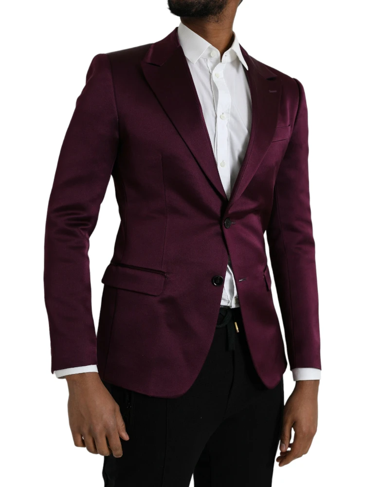 Maroon Silk Single Breasted Coat Blazer alternative