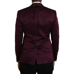 Maroon Silk Single Breasted Coat Blazer