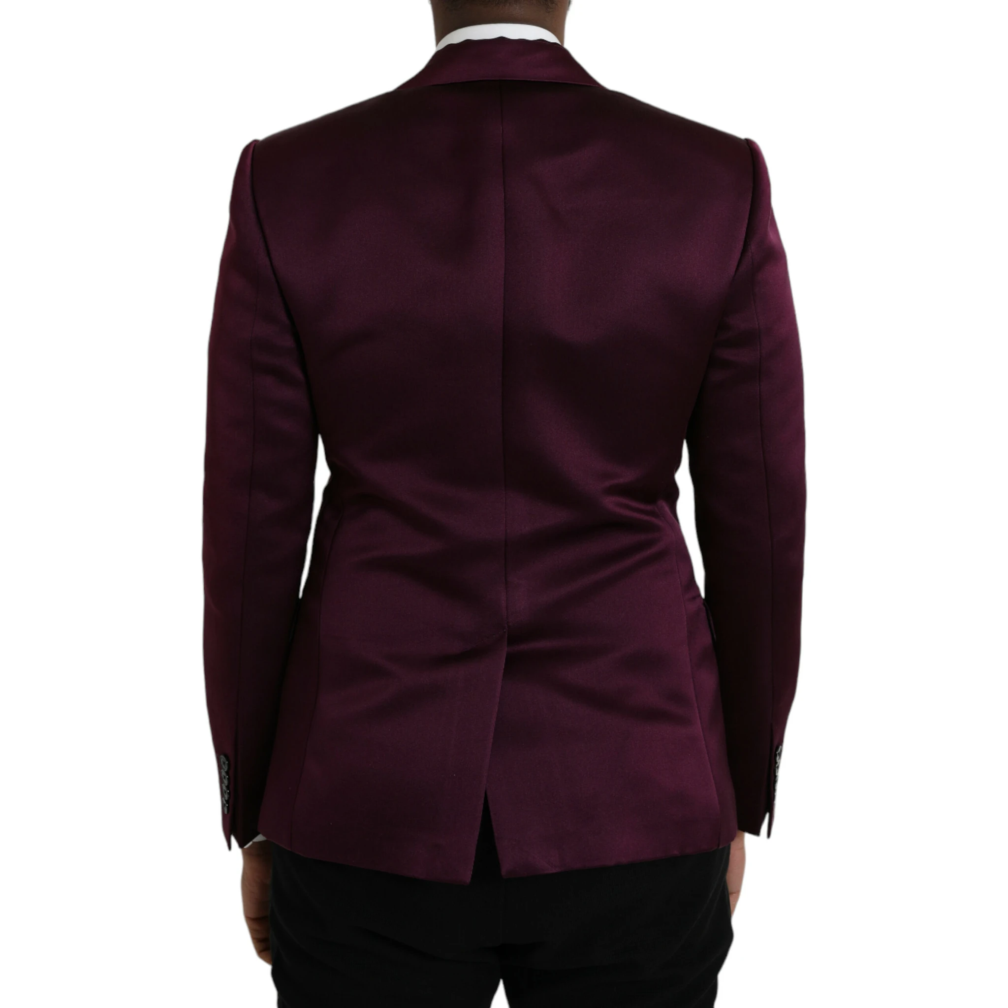 Maroon Silk Single Breasted Coat Blazer
