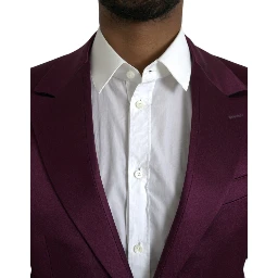Maroon Silk Single Breasted Coat Blazer