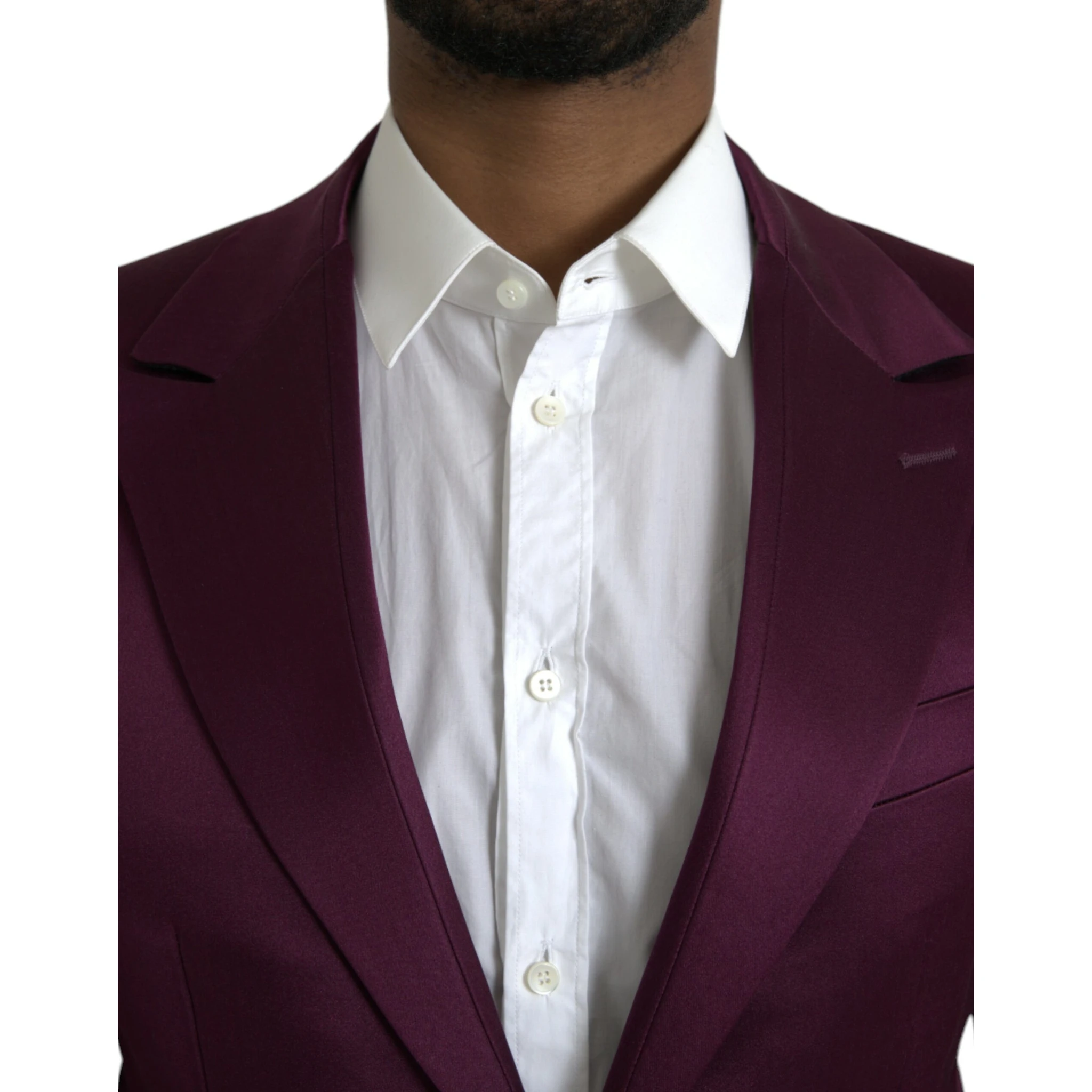 Maroon Silk Single Breasted Coat Blazer