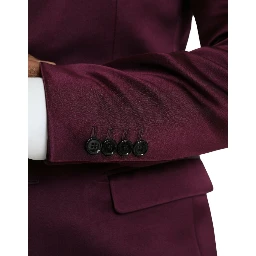 Maroon Silk Single Breasted Coat Blazer
