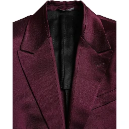 Maroon Silk Single Breasted Coat Blazer