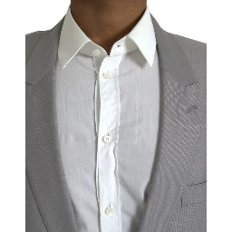Gray Wool Peak Single Breasted Coat Blazer