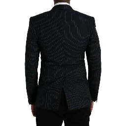 Black Stripe SICILIA Double Breasted Coat Blazer