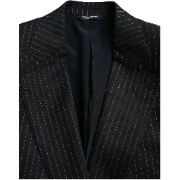 Black Stripe SICILIA Double Breasted Coat Blazer