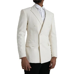 White Wool MARTINI Double Breasted Blazer
