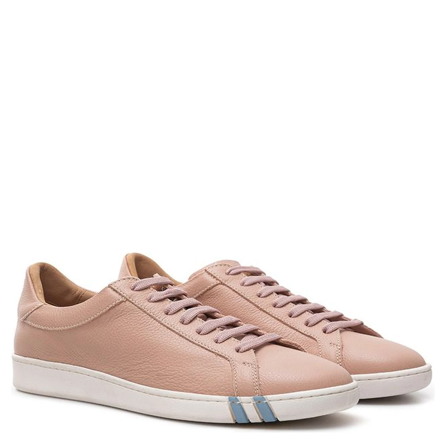 Pink Leather Athletic Sneakers