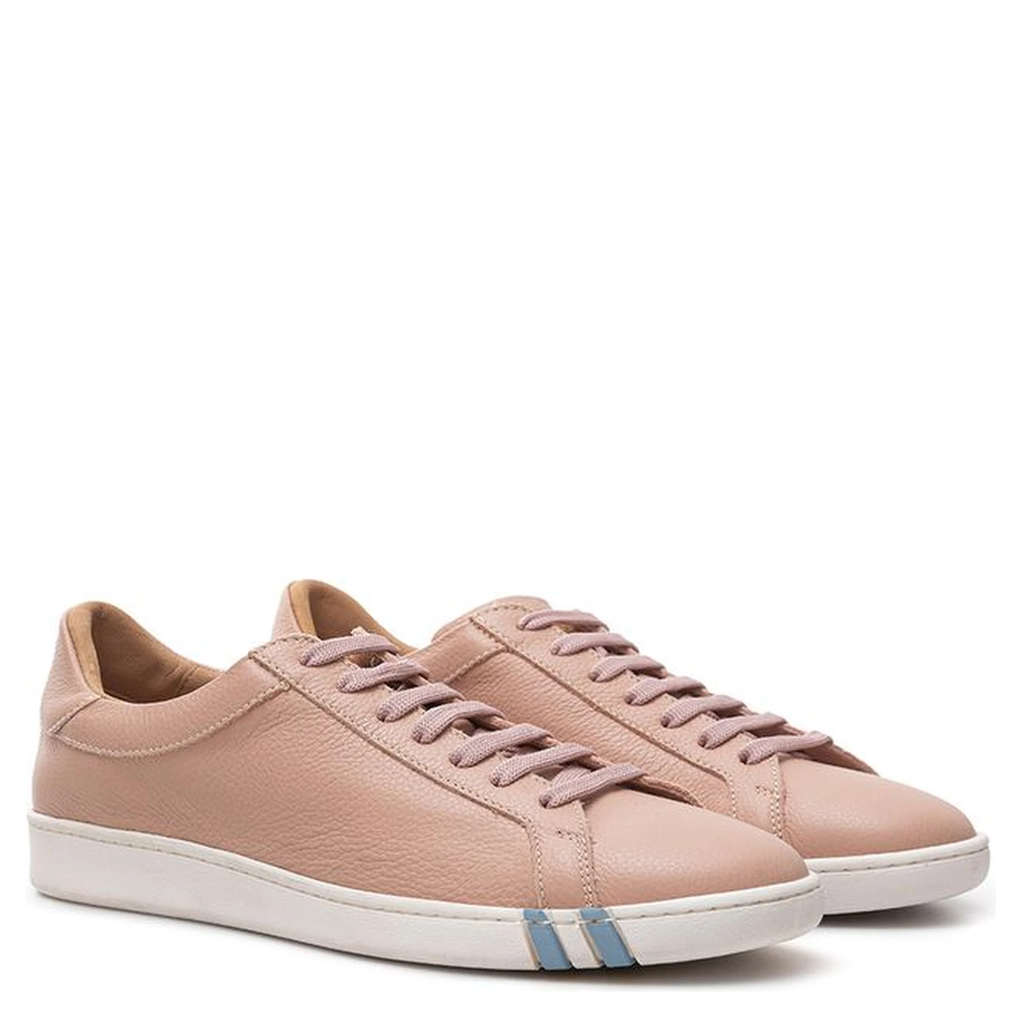 Pink Leather Athletic Sneakers