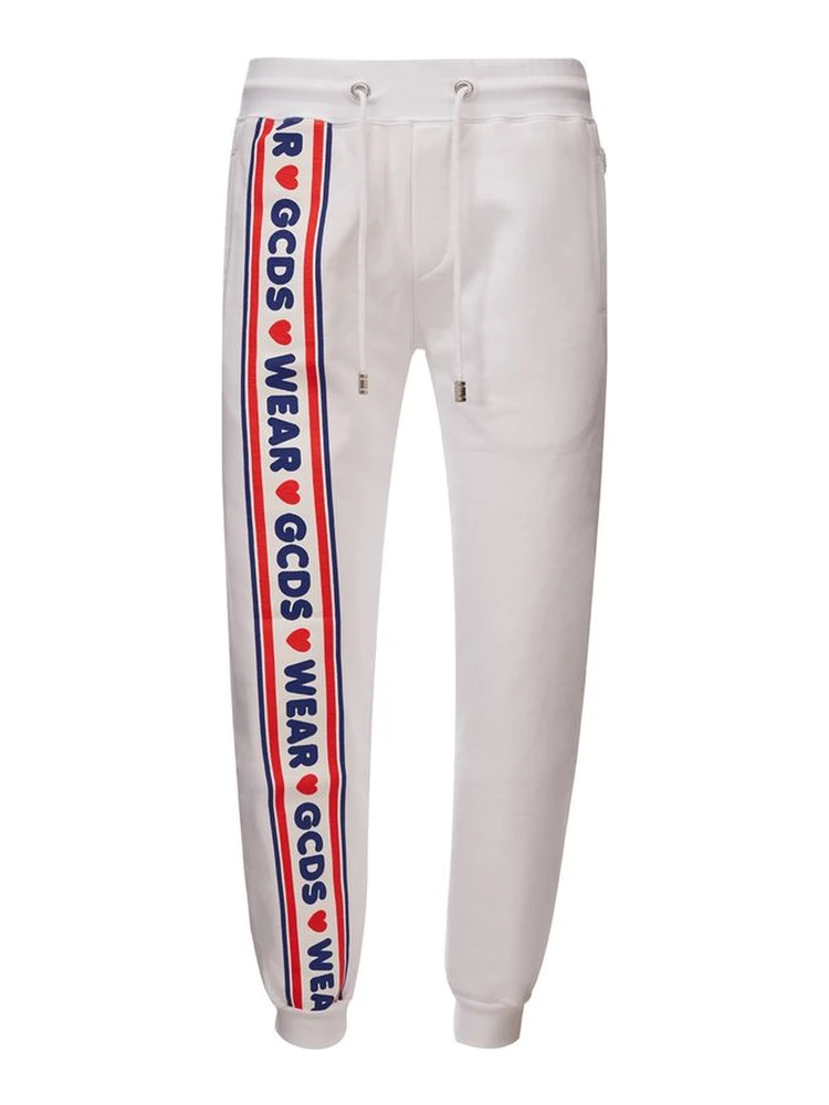 White Cotton Athletic Pants
