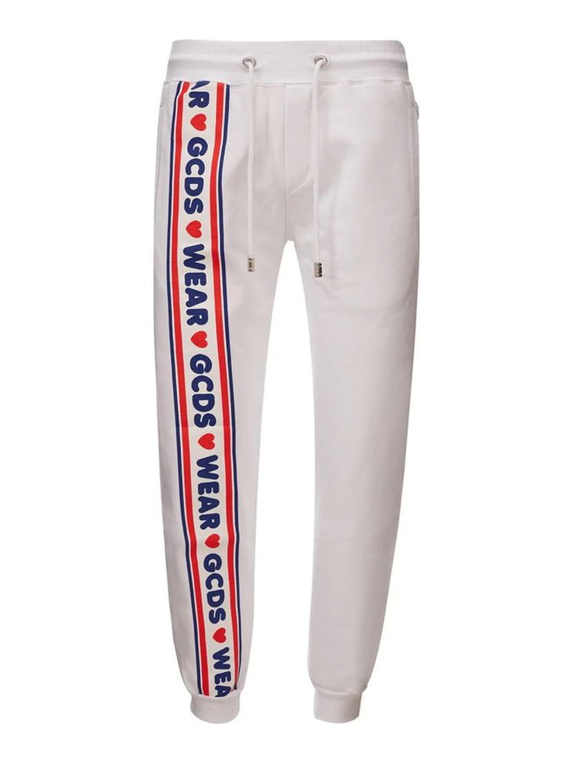 White Cotton Athletic Pants
