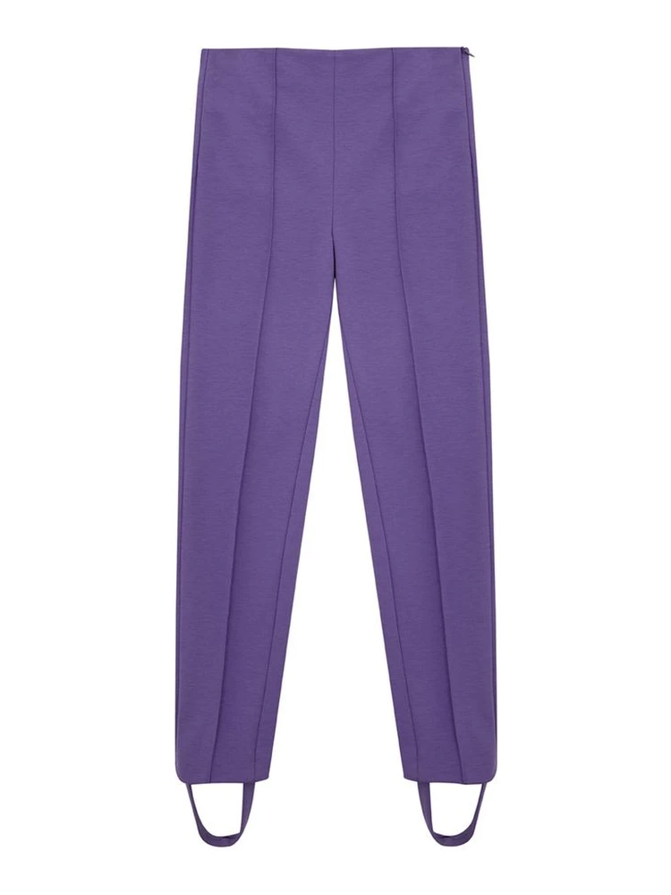 Purple Viscose Athletic Pants