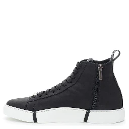 Black Suede Leather High Top Sneakers