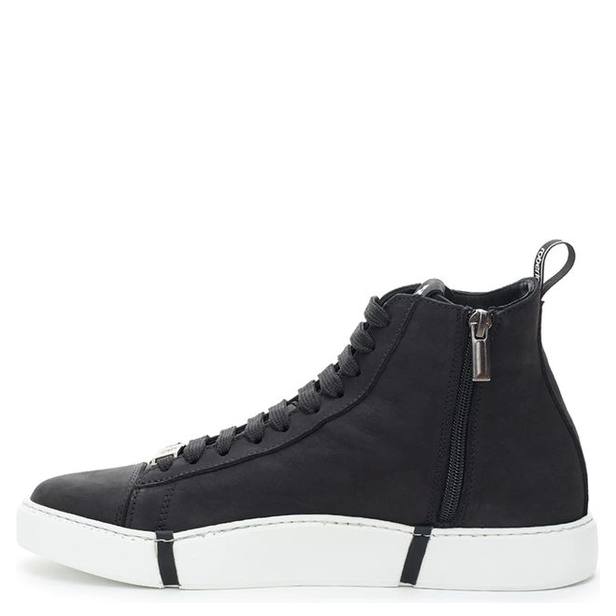 Black Suede Leather High Top Sneakers