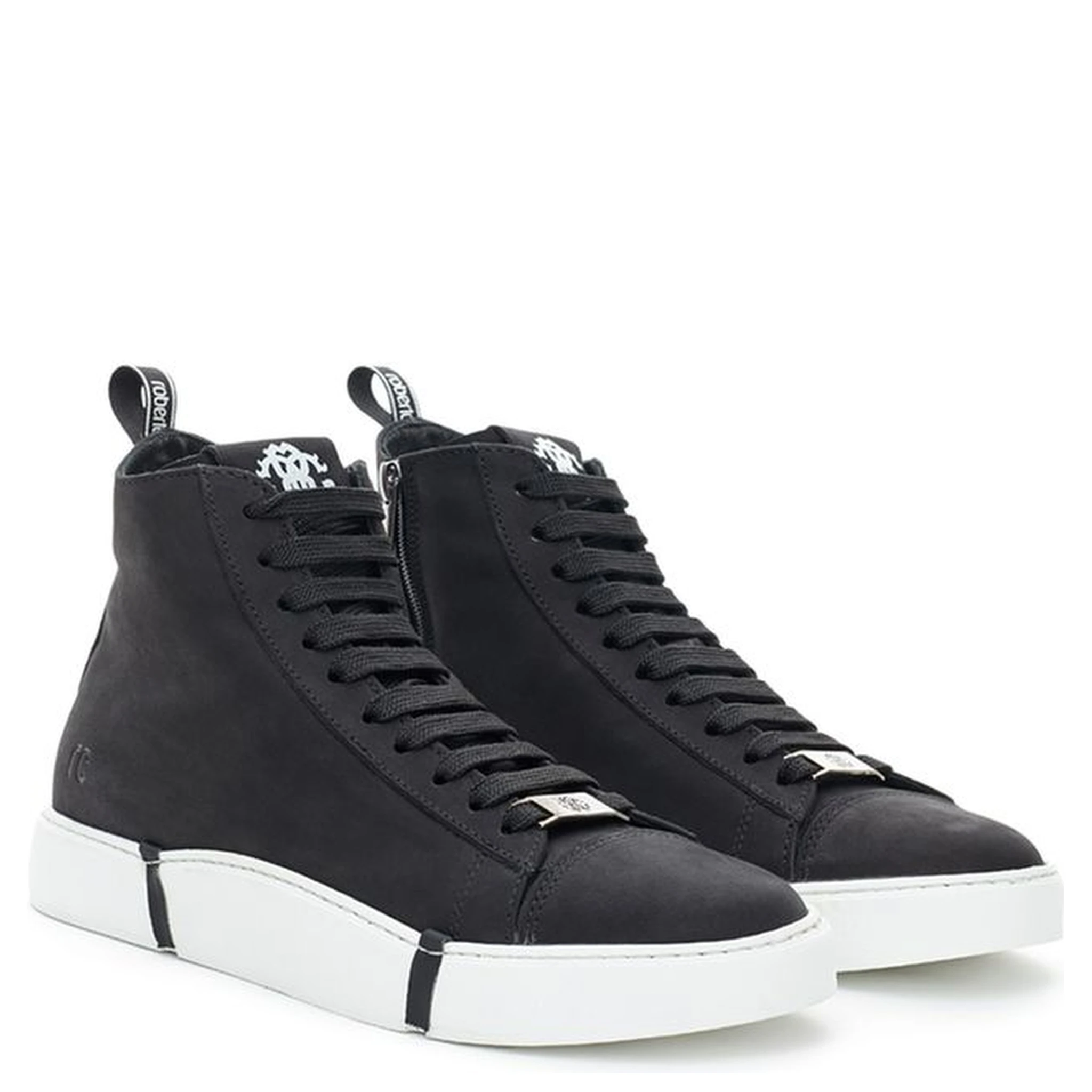 Black Suede Leather High Top Sneakers