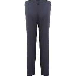 Blue Linen Casual Pants