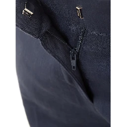 Blue Linen Casual Pants