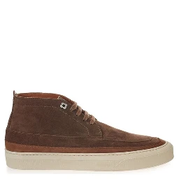 Brown Suede Leather Athletic Sneakers