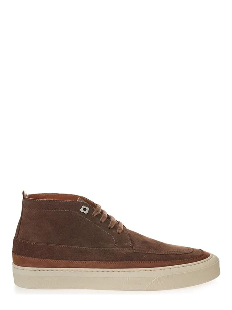 Brown Suede Leather Athletic Sneakers