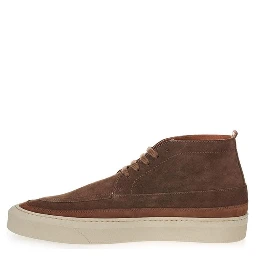 Brown Suede Leather Athletic Sneakers