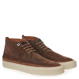 Brown Suede Leather Athletic Sneakers