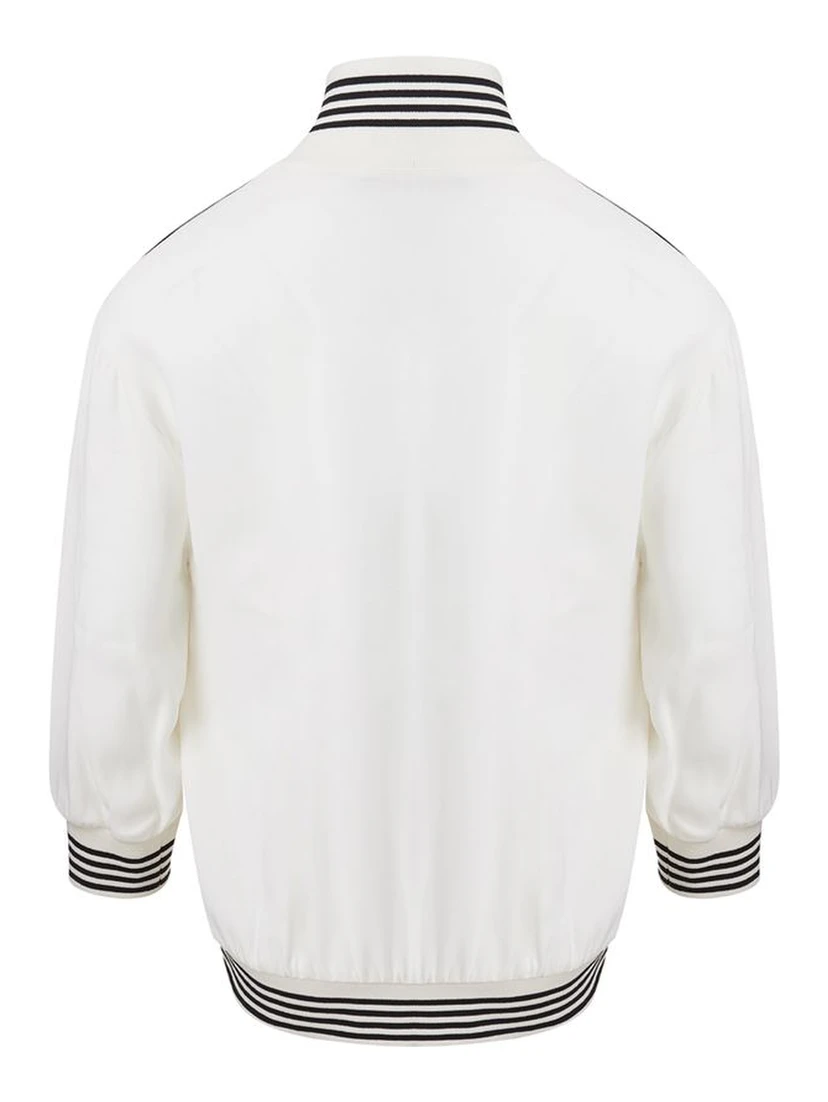 Elegant Cotton Knit White Sweater