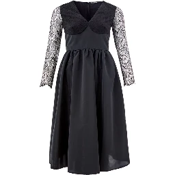 Black Polyester Cocktail Dress