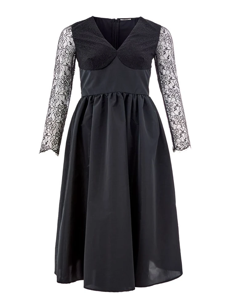 Black Polyester Cocktail Dress