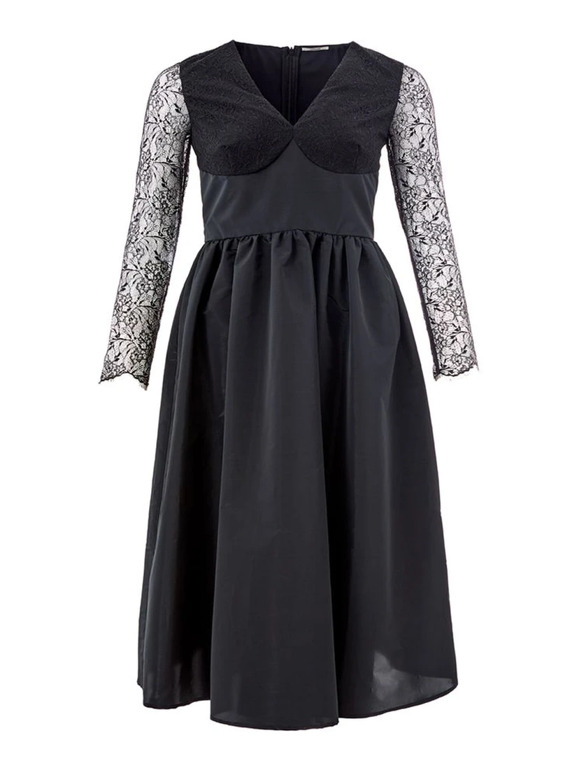 Black Polyester Cocktail Dress