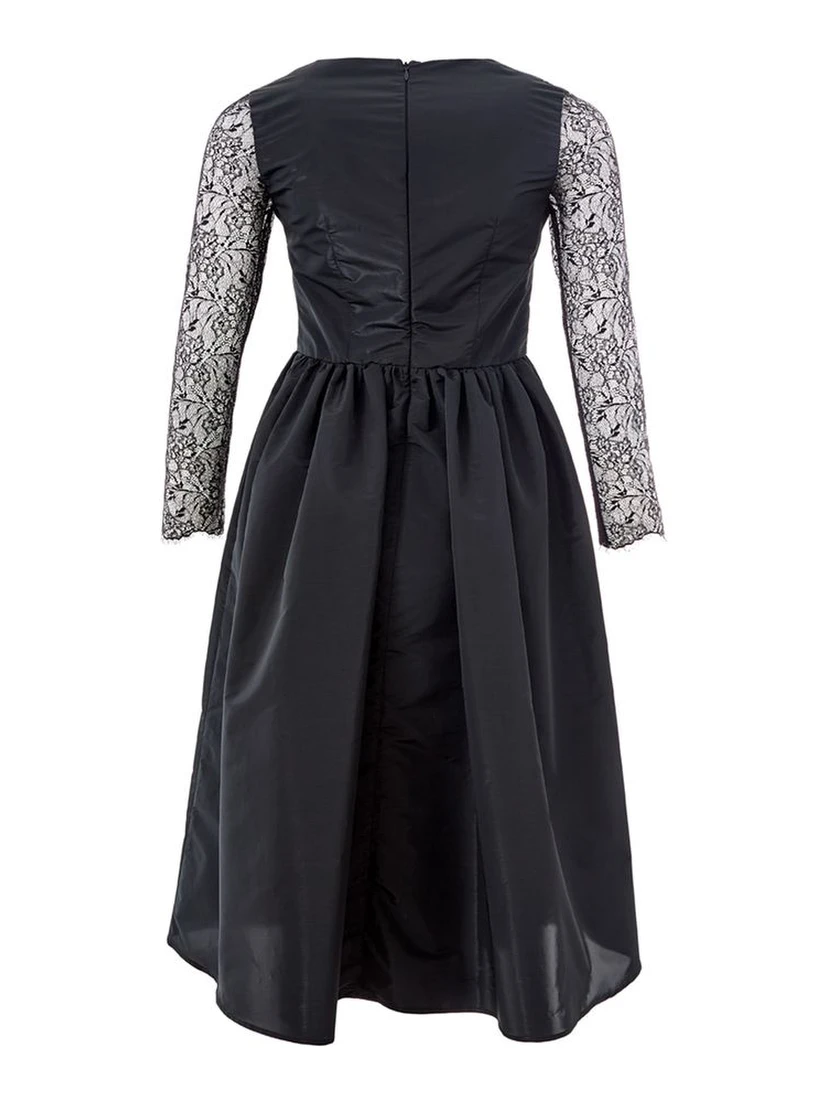 Black Polyester Cocktail Dress