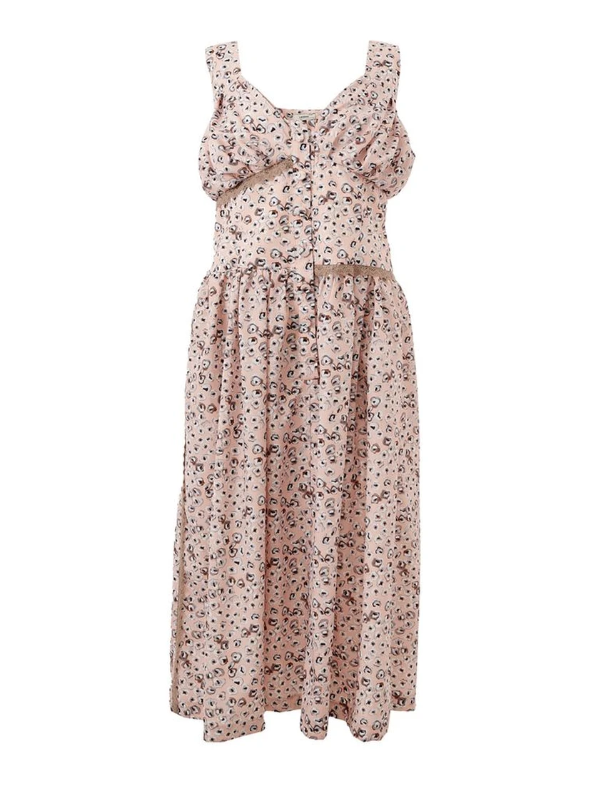 Pink Acetate Casual Dress