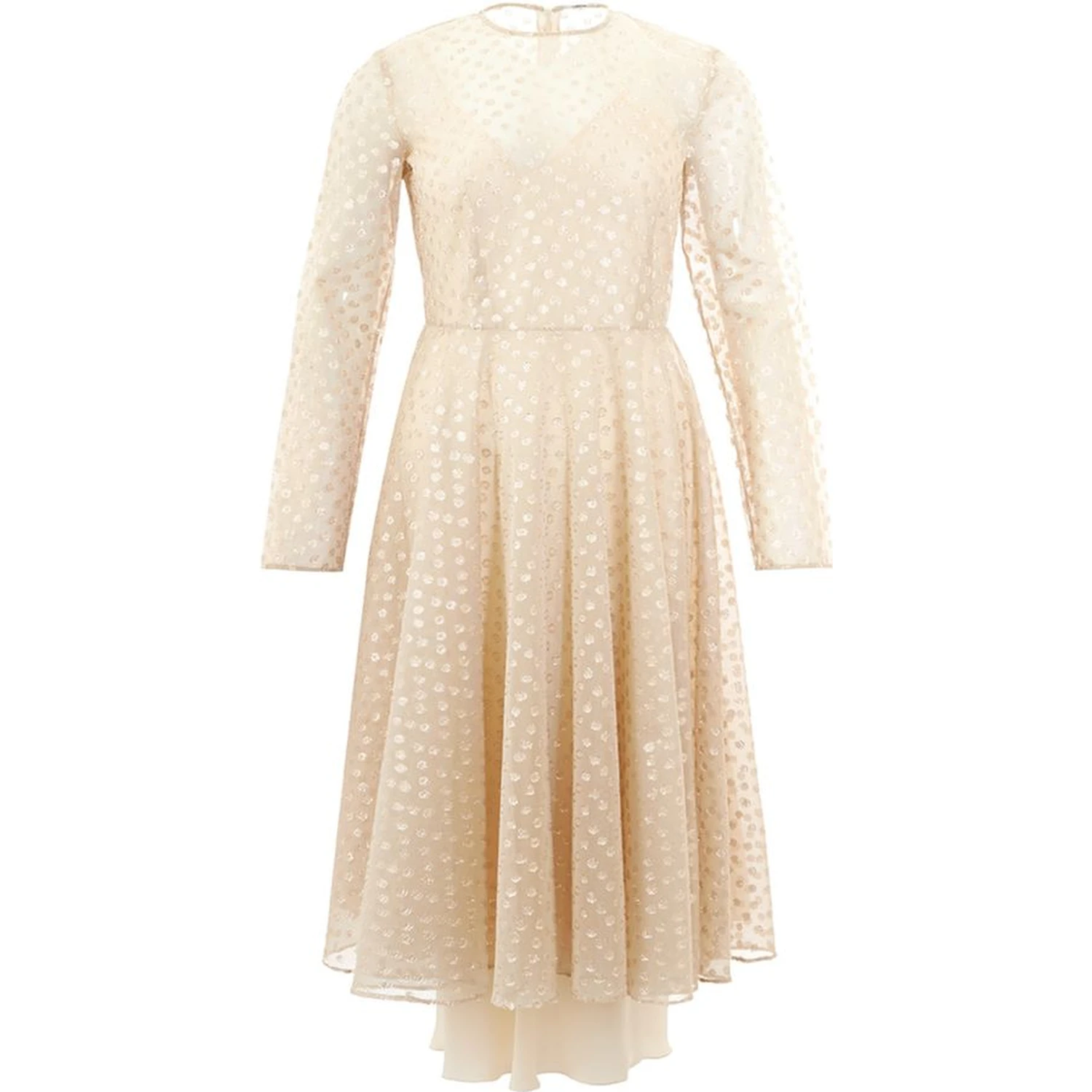 Beige Cotton Cocktail Dress