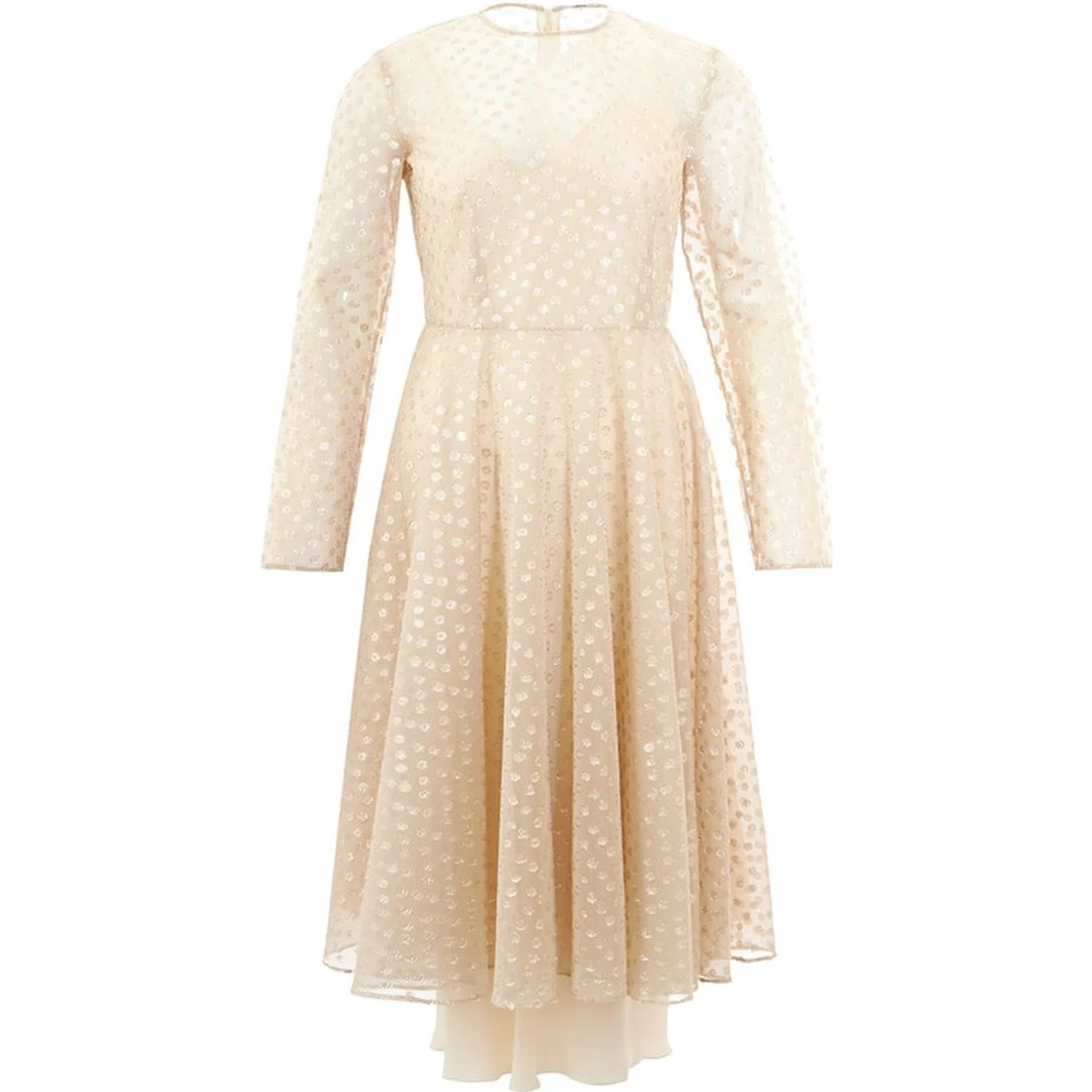 Beige Cotton Cocktail Dress