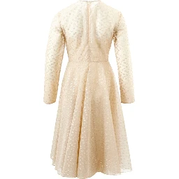 Beige Cotton Cocktail Dress