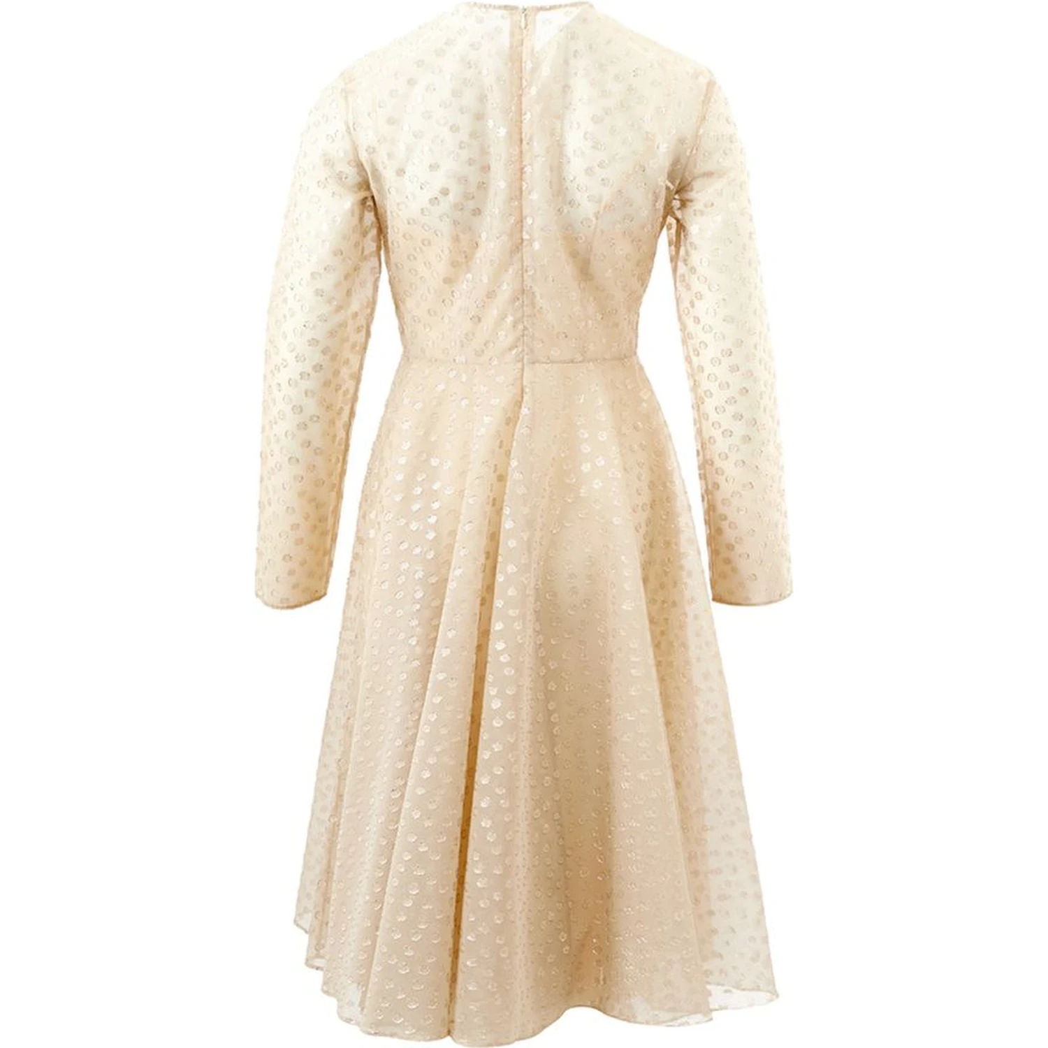 Beige Cotton Cocktail Dress