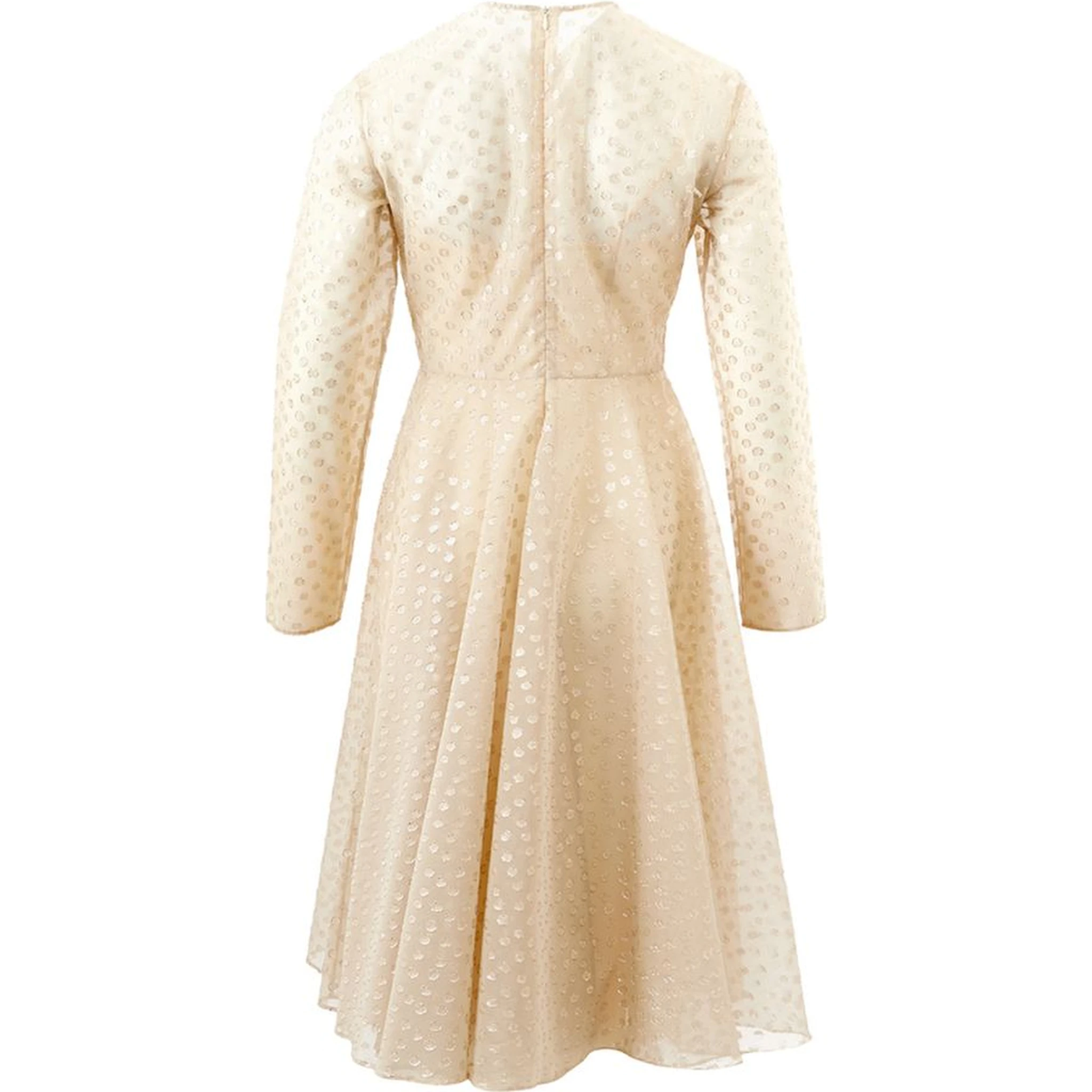 Beige Cotton Cocktail Dress