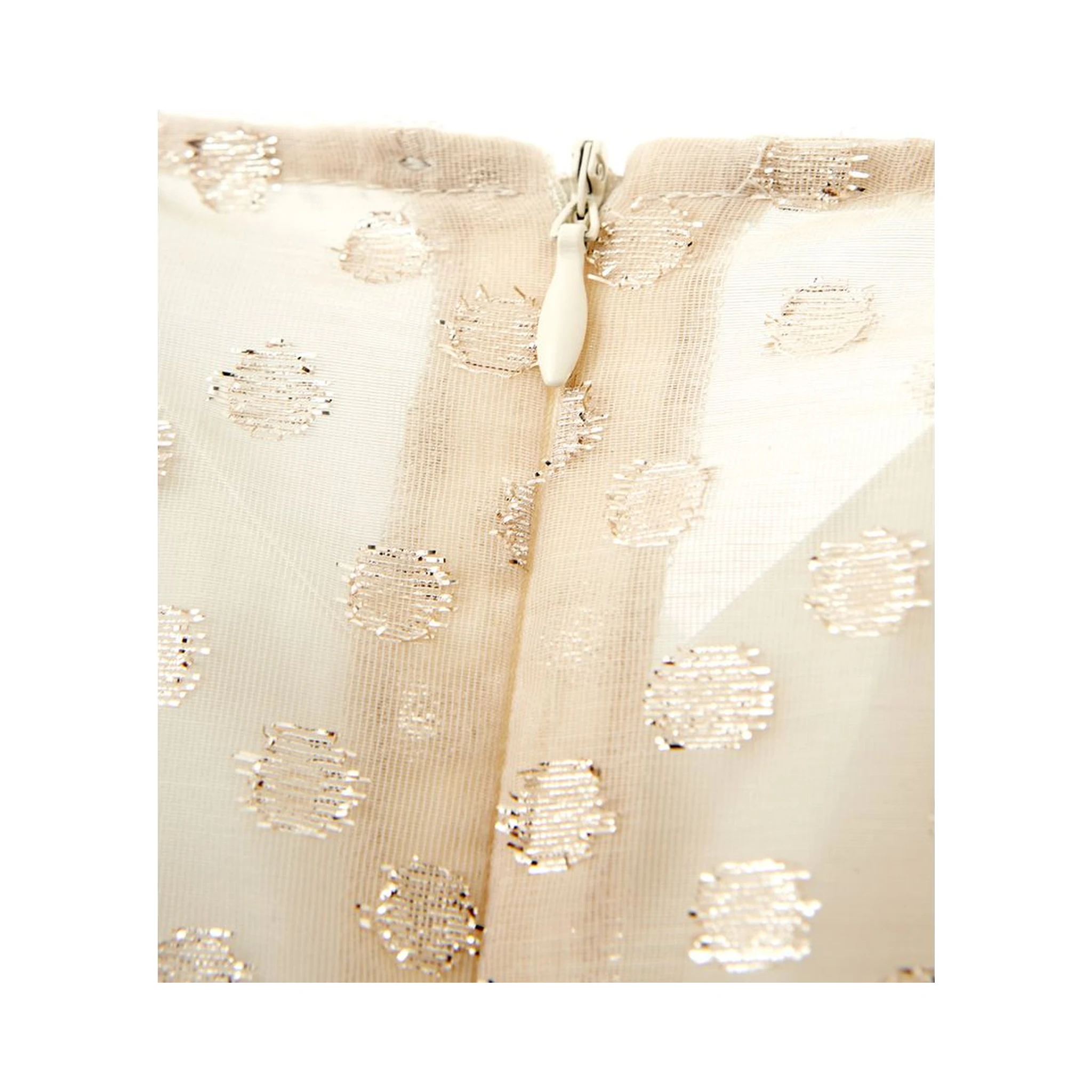 Beige Cotton Cocktail Dress