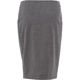 Gray Wool Midi Skirt
