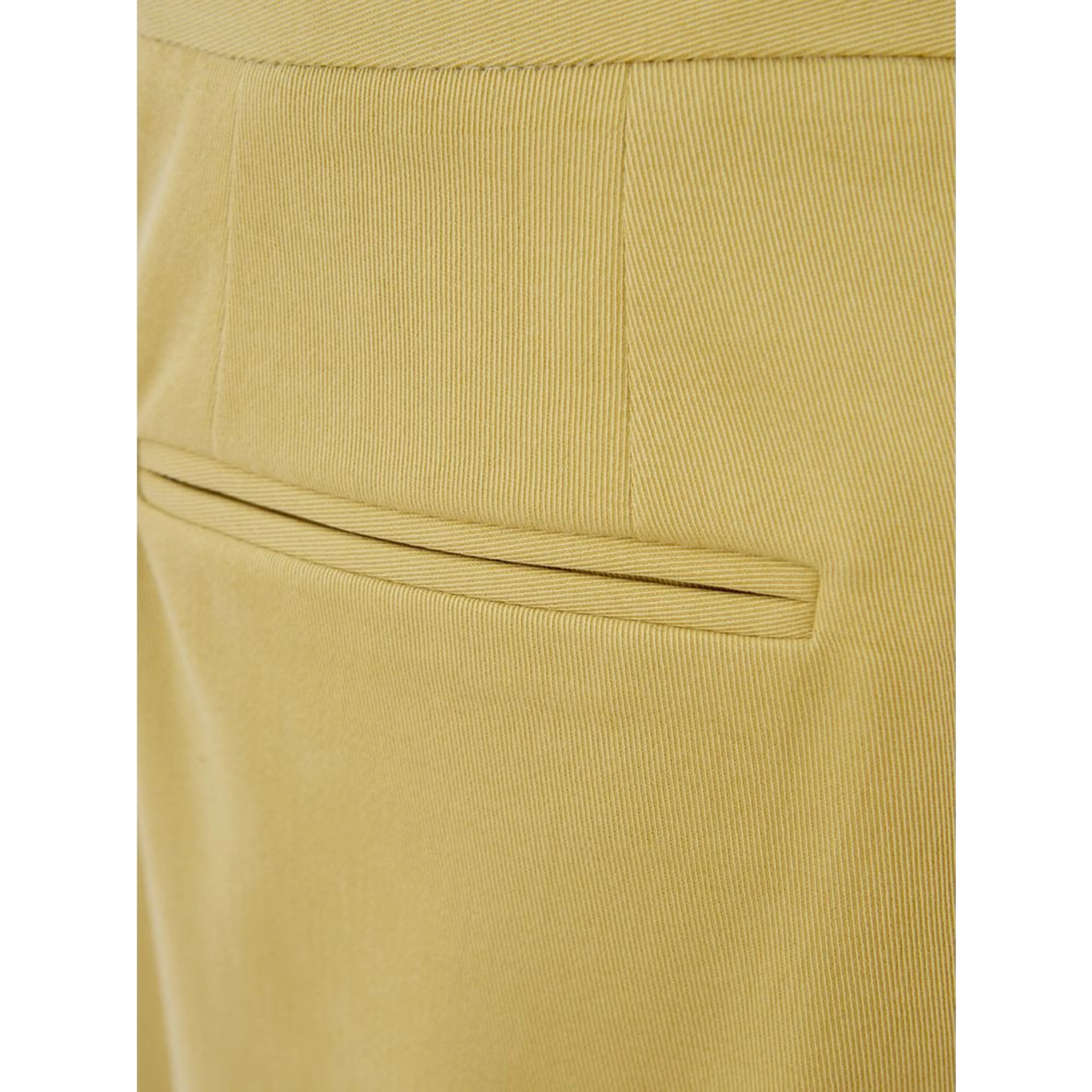 Gold Cotton Casual Pants