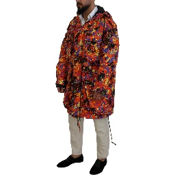 Multicolor Long Hooded Cargo Pocket Coat Jacket