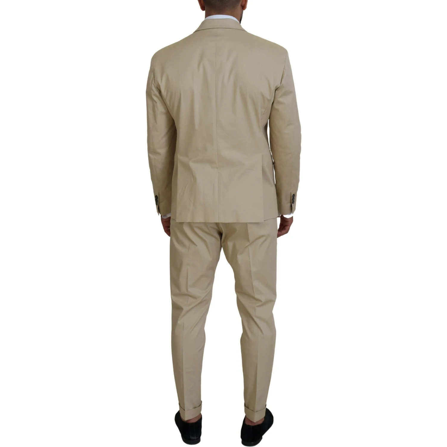 Beige Cotton Single Breasted 2 Piece CIPRO Suit