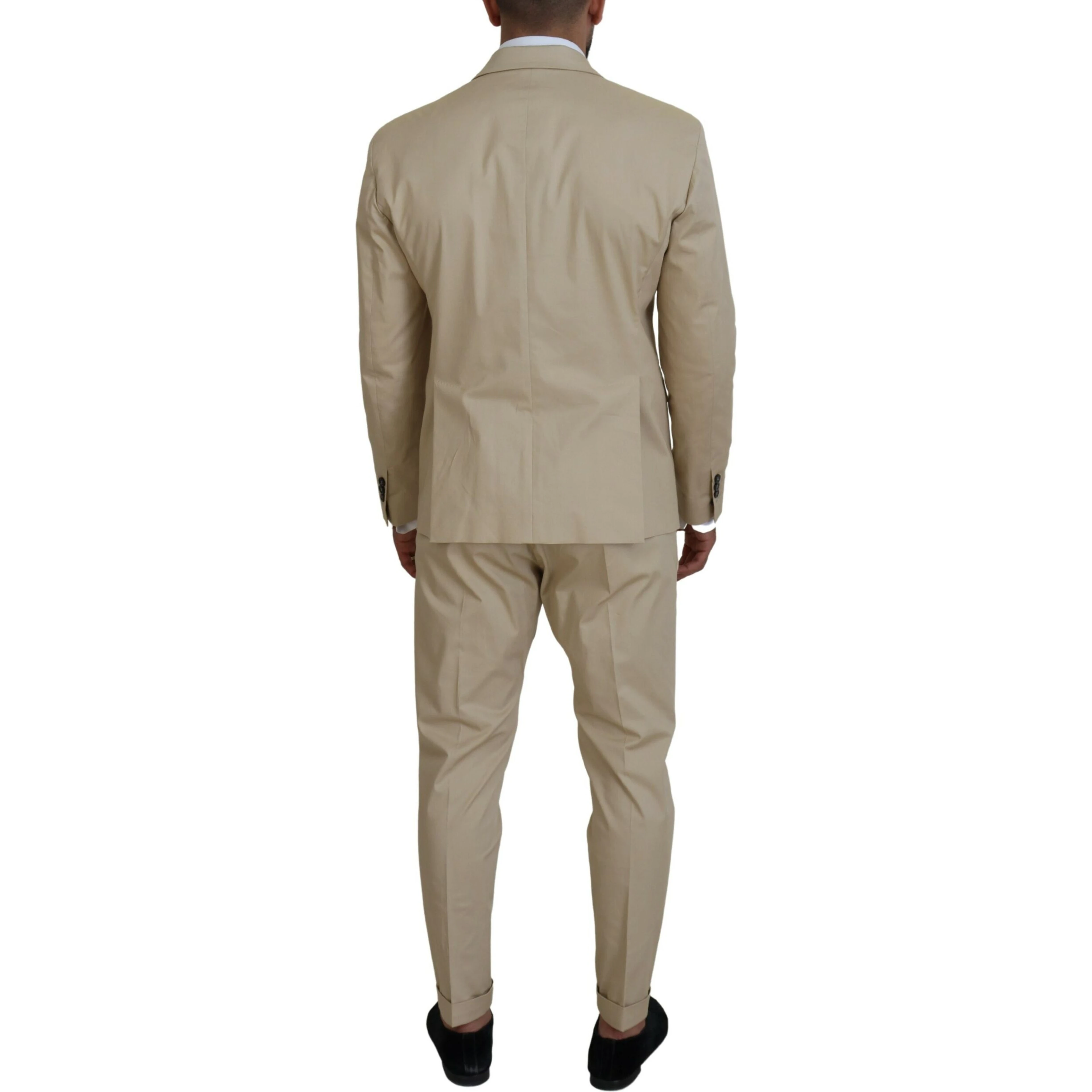 Beige Cotton Single Breasted 2 Piece CIPRO Suit