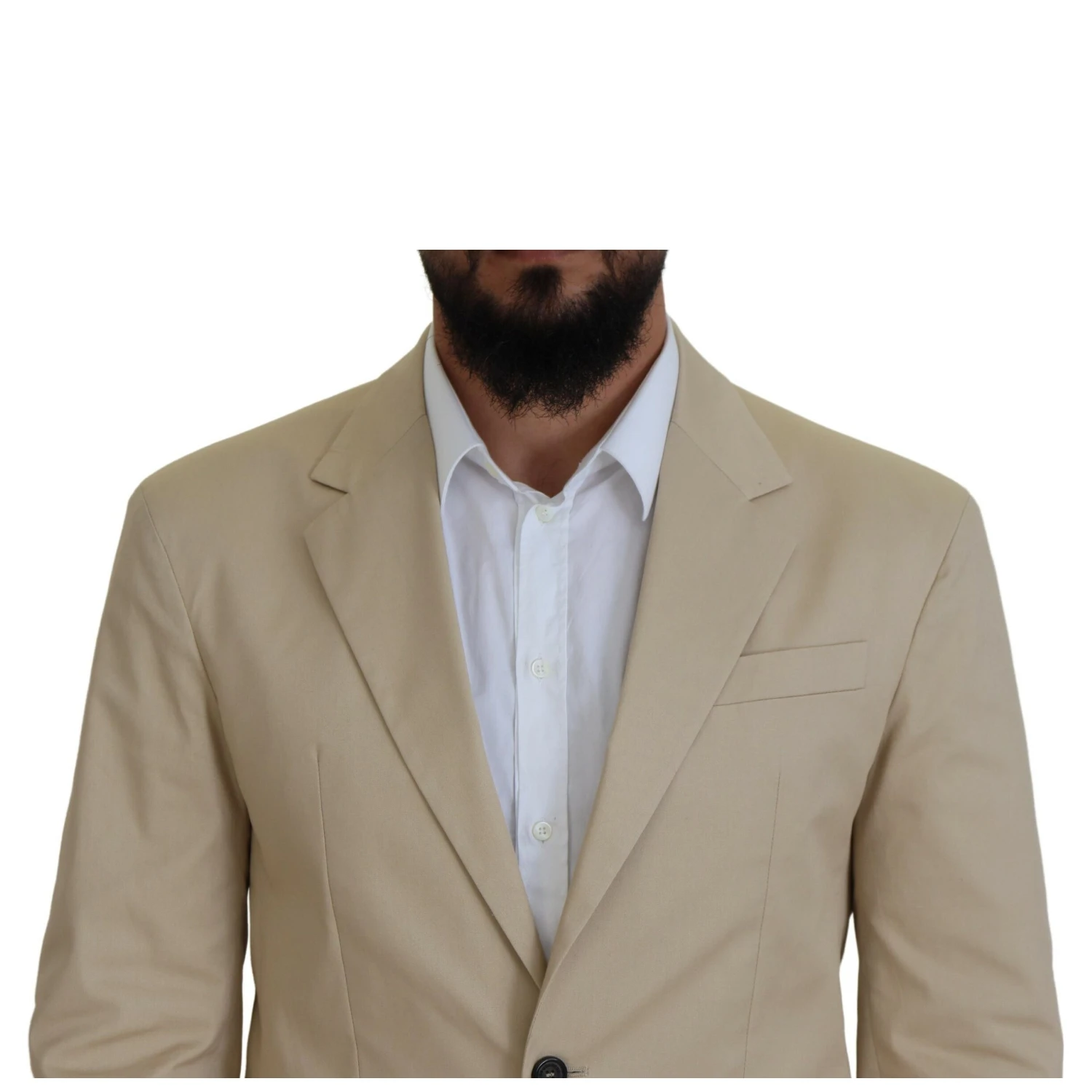 Beige Cotton Single Breasted 2 Piece CIPRO Suit