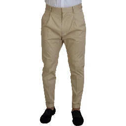 Beige Cotton Single Breasted 2 Piece CIPRO Suit