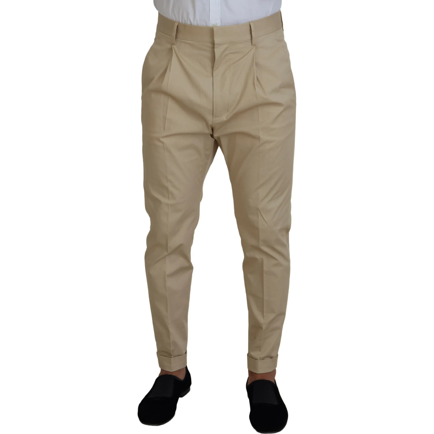 Beige Cotton Single Breasted 2 Piece CIPRO Suit