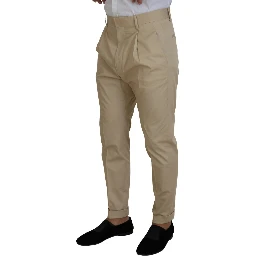 Beige Cotton Single Breasted 2 Piece CIPRO Suit