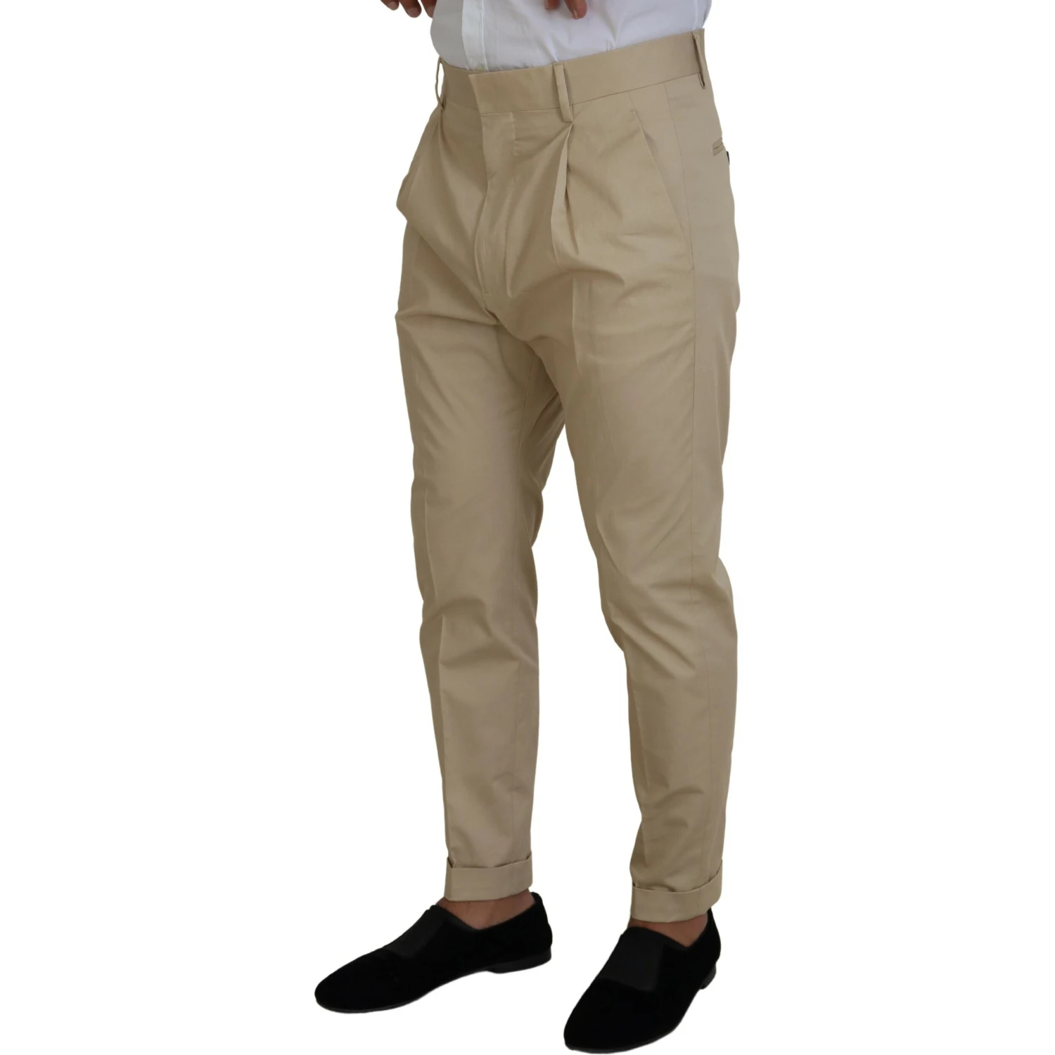Beige Cotton Single Breasted 2 Piece CIPRO Suit