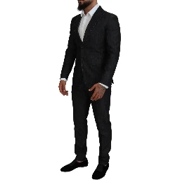 Black Cotton Single Breasted 2 Piece MIAMI Suit