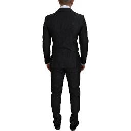 Black Cotton Single Breasted 2 Piece MIAMI Suit