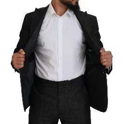 Black Cotton Single Breasted 2 Piece MIAMI Suit